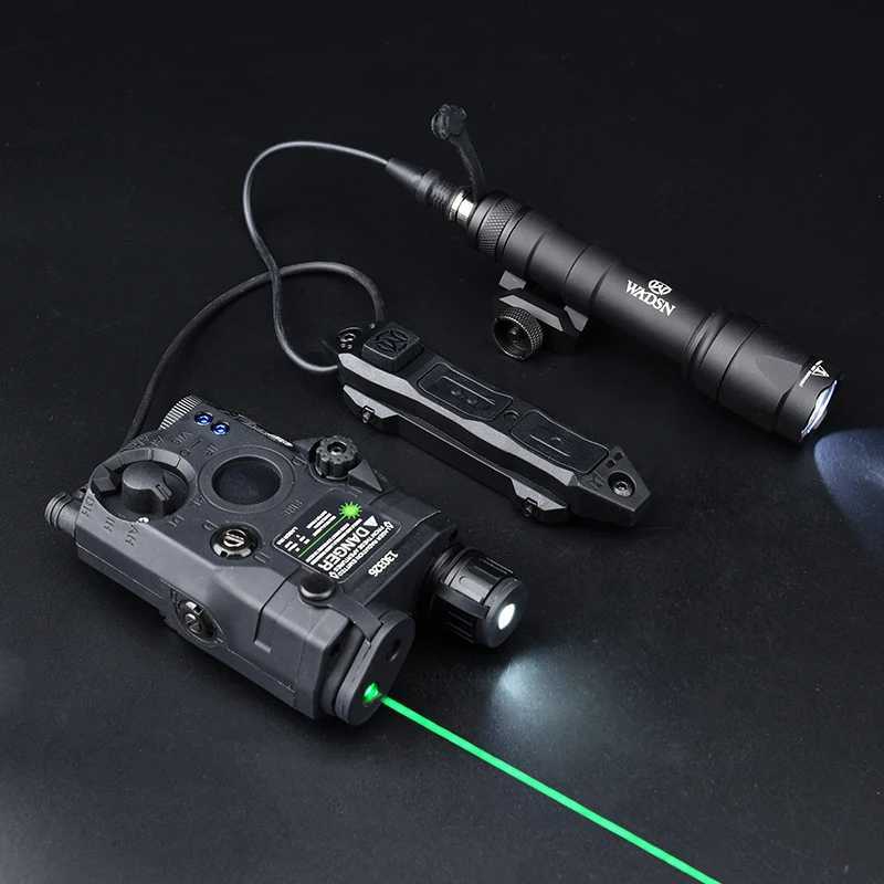 15 Red Green Blue Aiming Laser LED White Light Hunting Metal Flashlight With Dual Function Pressure Switch Set Fits 20MM Rail XJ250728