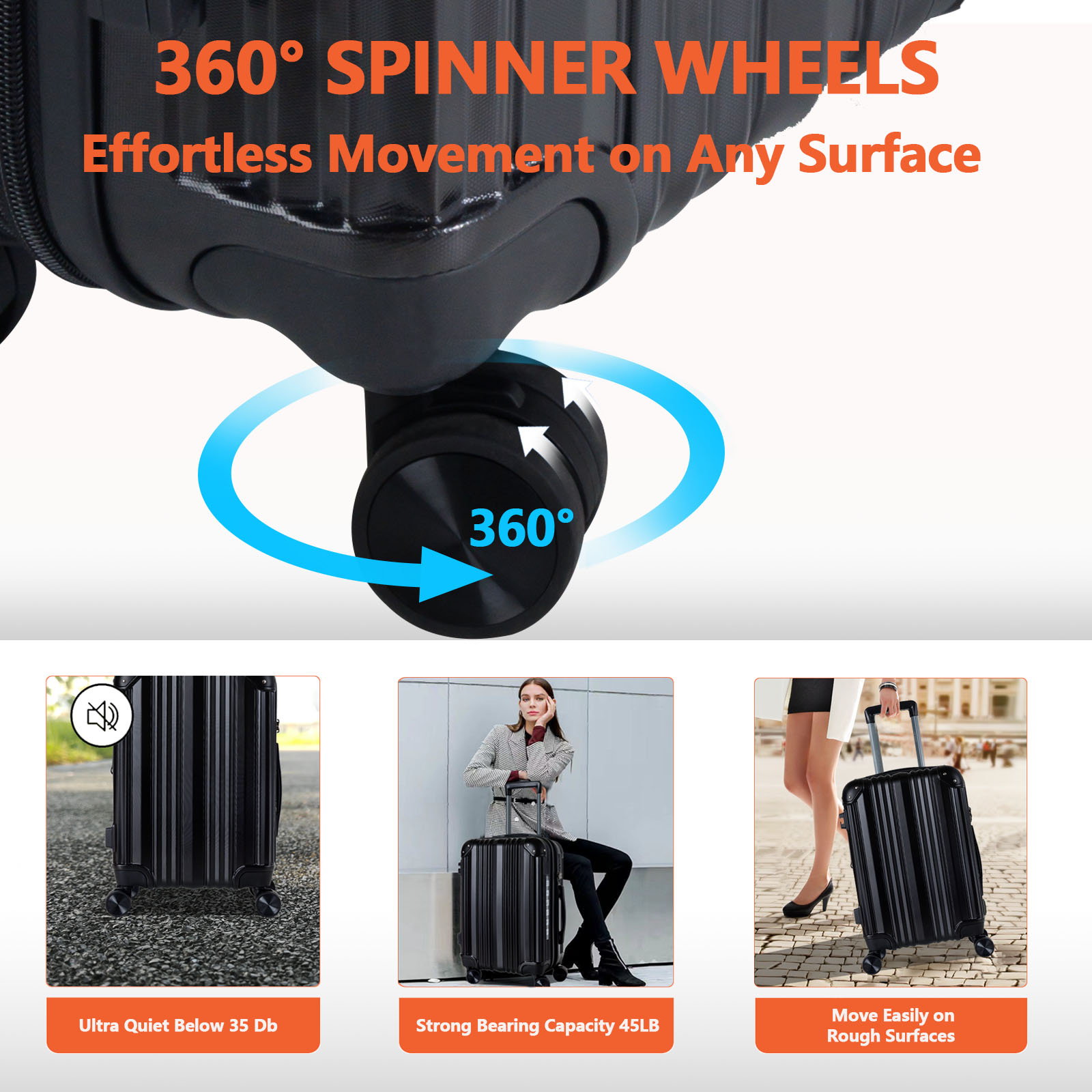 TSA-Accepted Expandable Luggage Sets 3 - ABS Carry On Suitcase for International Travel & Corporate Business Trips