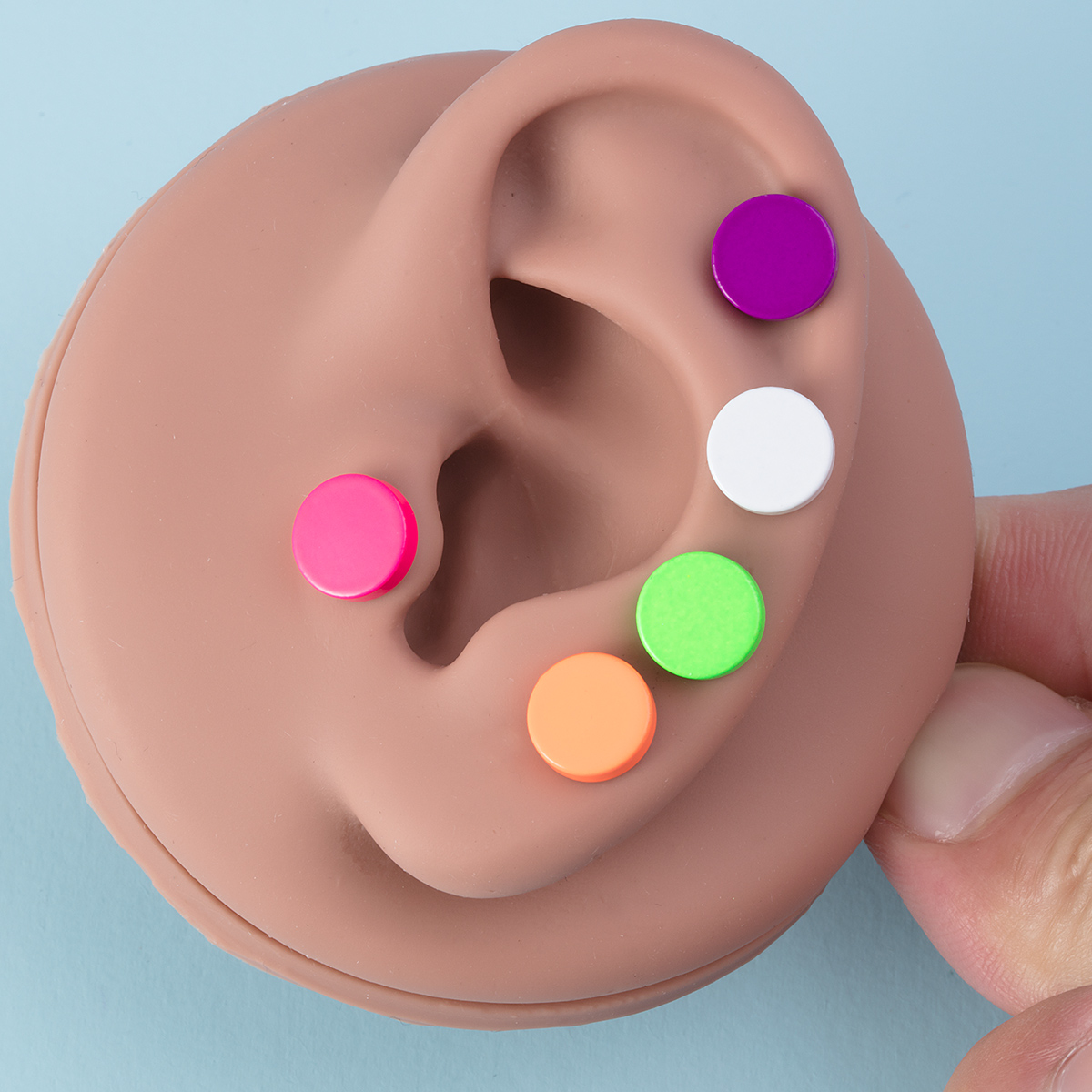 Baking paint stainless steel round cake ear bone nail human piercing earring jewelry wholesale