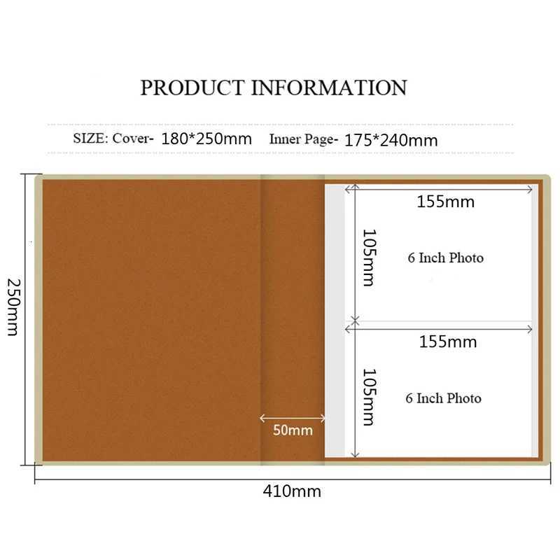 200 Pockets 6 Inch Photo Album Interstitial Photos Book Linen Case Picture Albums Kid Grow Up Wedding Memory Scrapbook Albums Z250729