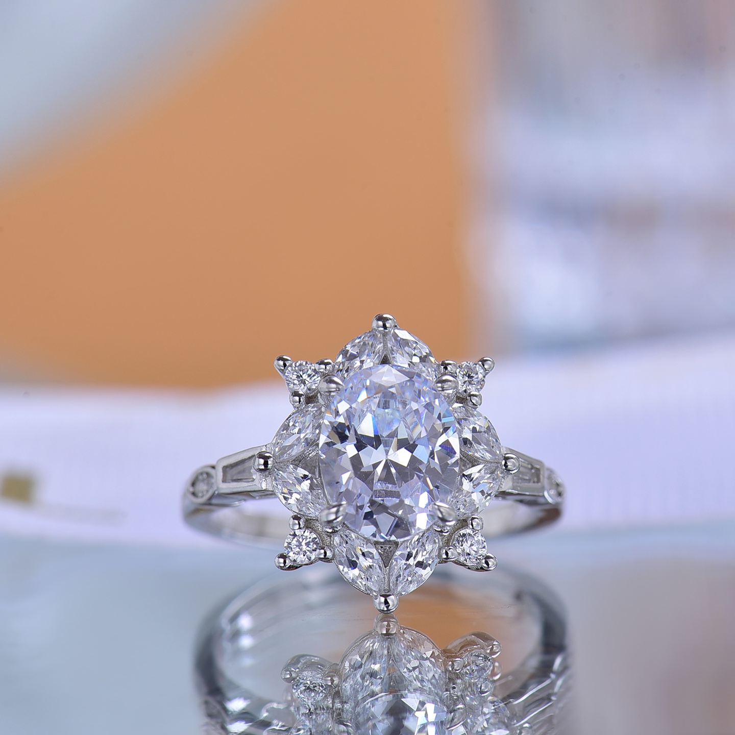 Charming Girlish - style Moissanite Ring - Ideal Gift for Embracing Femininity, Shiny Gem Accessory Filled with Sweetness