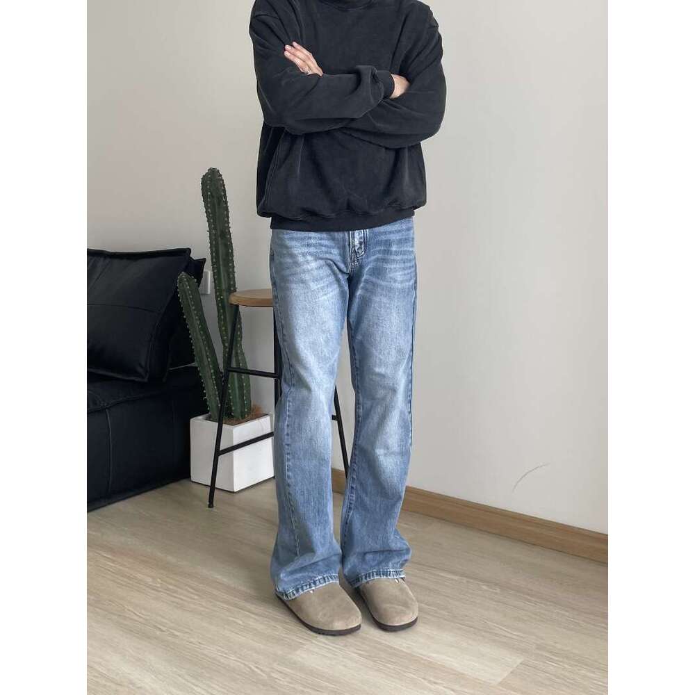 2024 American Light Blue Washed Vintage 517 Style Slightly Flared Clean Fit Men's Jeans