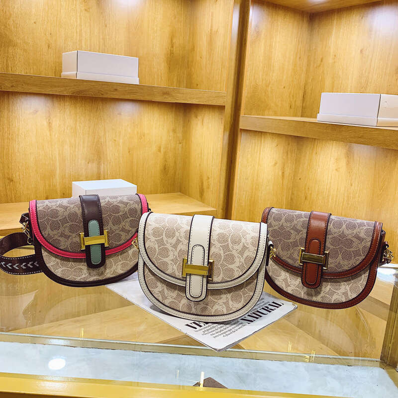 Fashion Color-Block for Women, Trendy Saddle Stylish Shoulder Textured Crossbody Bag, Commuter Small Bag