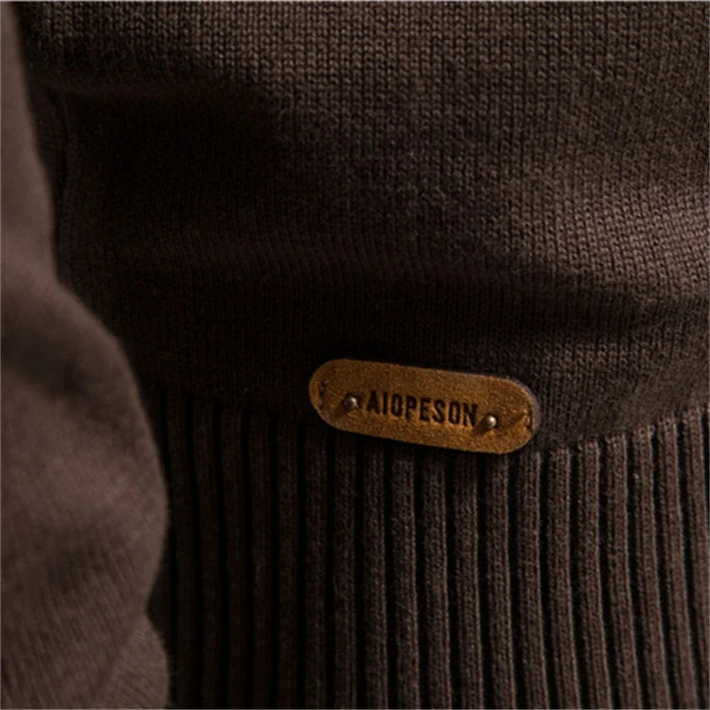 Autumn and Winter 100% Cotton Mens Zipper Cardigan Casual Patchwork Fashion Youth Knitted Sweaters for Men 250729