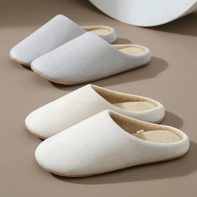 Men Slippers Light House Soft Home Cotton Slipper Winter Indoor Floor Shoes Couples Women Silence Slides Bedroom Flats 250725