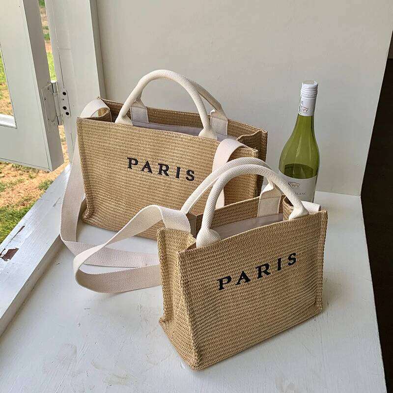 Women's Bags Designer Women's Bags Designer Bohemian Beach Staw Tote Bags Fo Women Designe Handbags Puses New In Papyus Weaving Lettes Top H