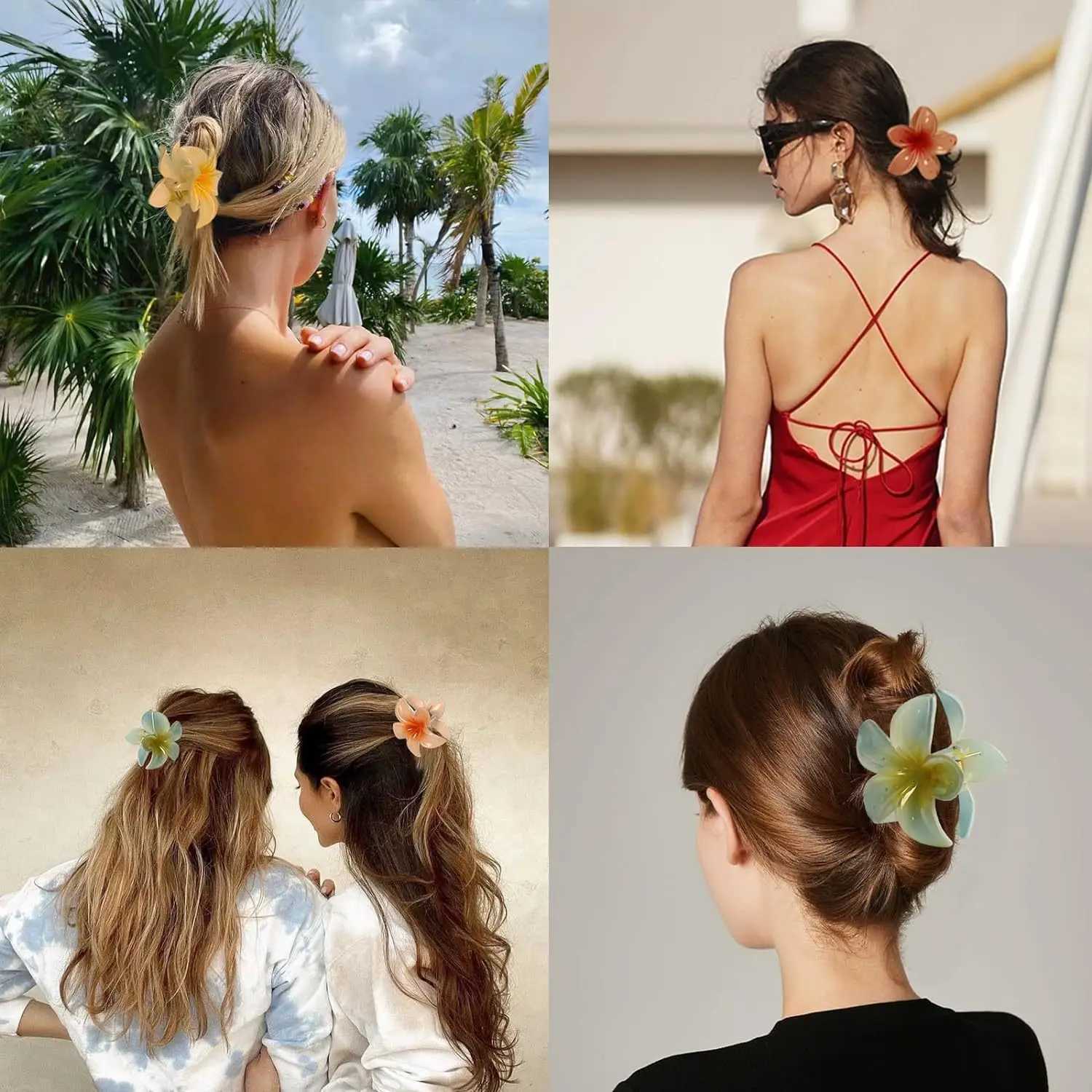 2024 New Vacation Egg Flower Hair Clips Hawaii Beach Claws Bohemian Hairpin for Girls Z250729
