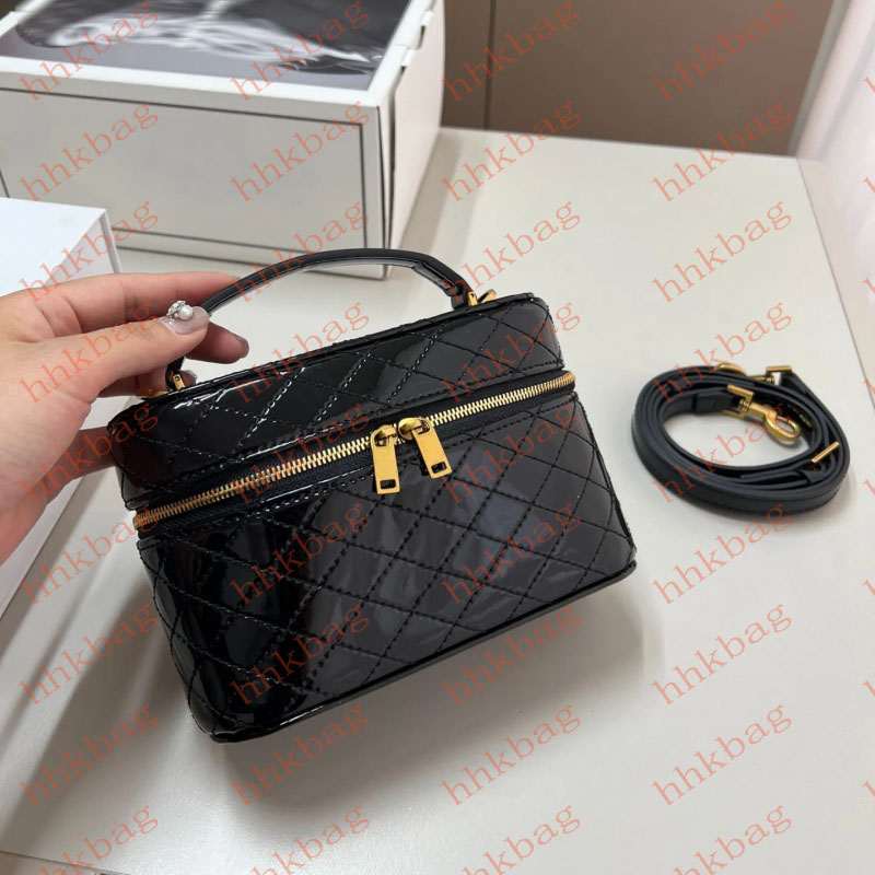 Designer Women's Makeup Bag Luxury Storage Bag Cowhide Travel Storage Bag Crossbody Bag Diamond-Patterned Bag Cover Travel Box Mini Box Bag