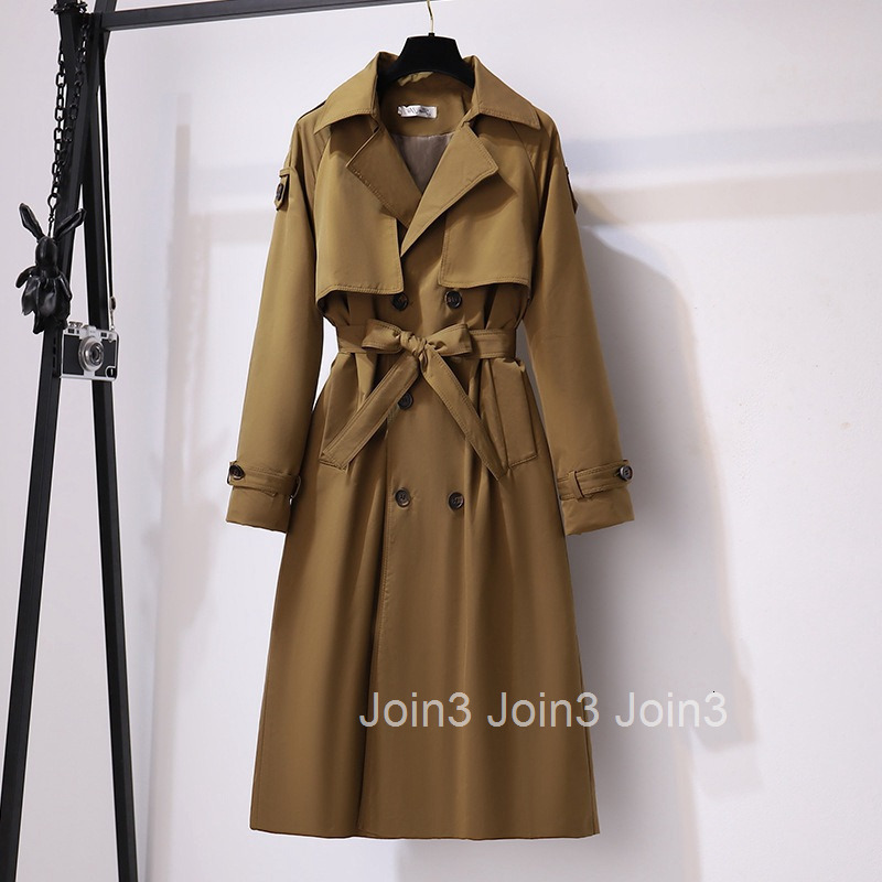 Korean Trench Coat Over-the-Knee Extended Length New Plus Size Womens Clothing for Plus Size Women Casual Blazer Trendy