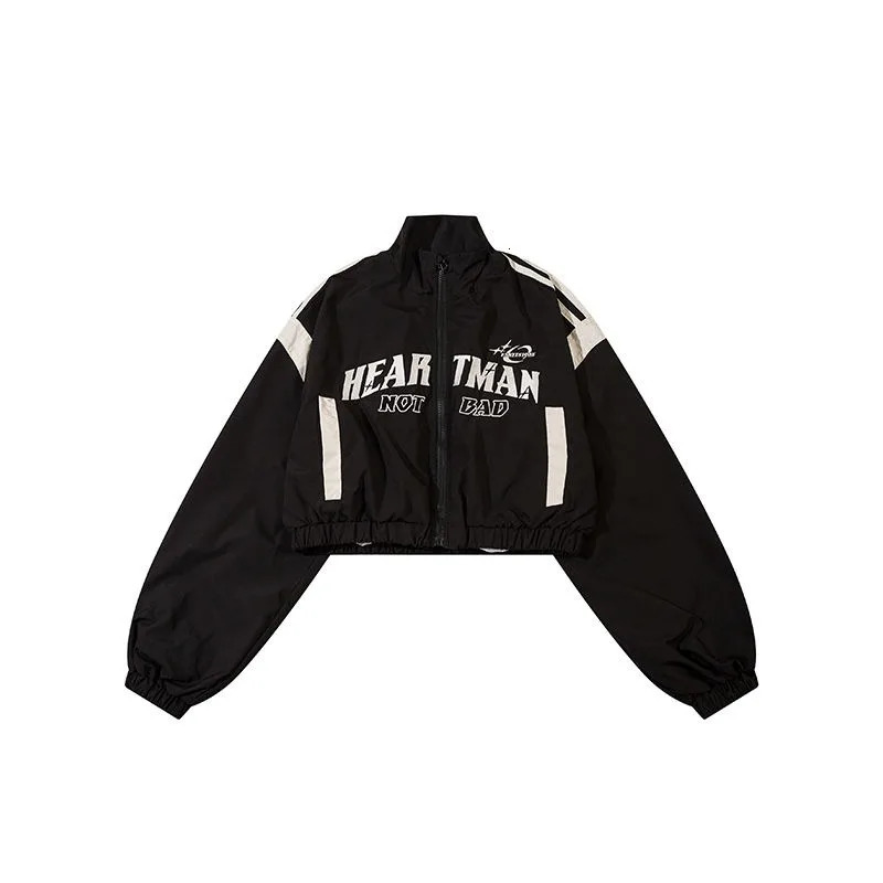 American Retro Spice Girls Short Trench Coat Women Y2K High Waist Motorcycle Wind Red Street Baseball Uniform 250715