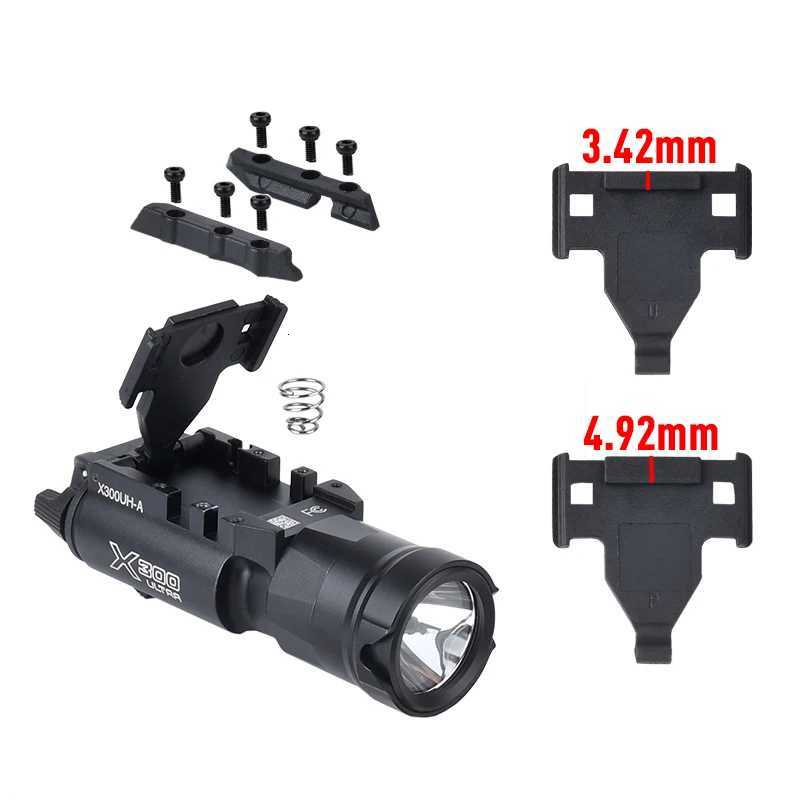 WADSN Upgraded X300 Flashlight X300UH-A Pistol Light Fast Helmet Spotlight Dual Replace Base Outdoor Hunting Scout Lamp R250728