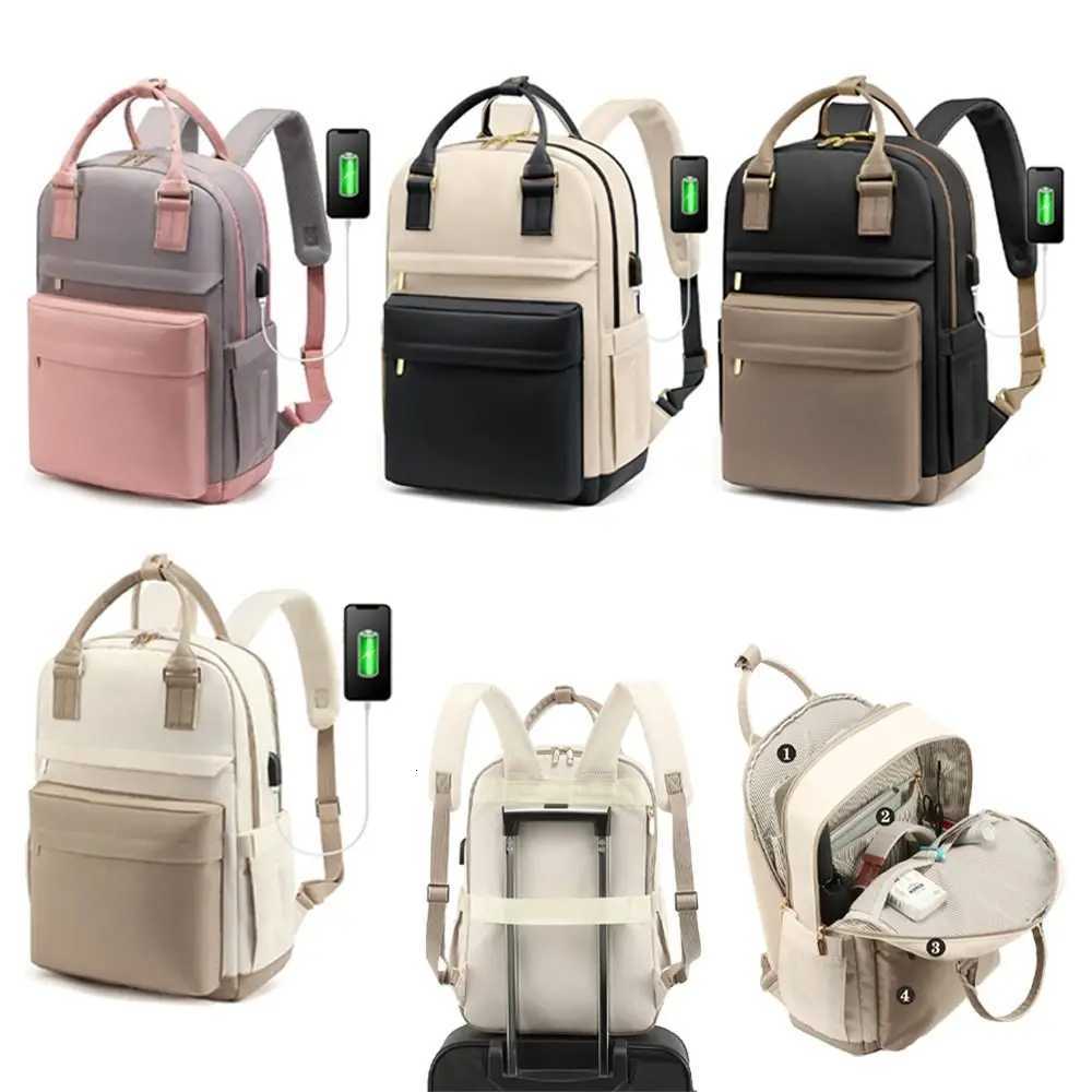 New Simple Style Travel Backpack Nylon Large Capacity Laptop Bag with USB Port Multi-pockets Outdoor Shoulder Bag for Men Women S250728