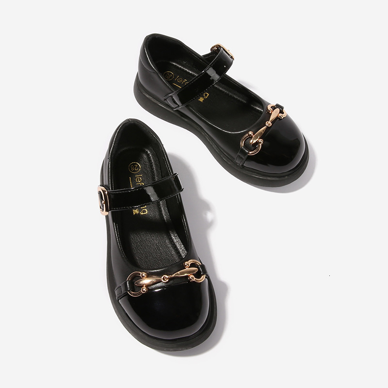 Girls' Leather Little Girls Flat Loafers Fashion Patchwork Color Single Soft Sole Children's Student British Style Shoes ddmyshoesvip