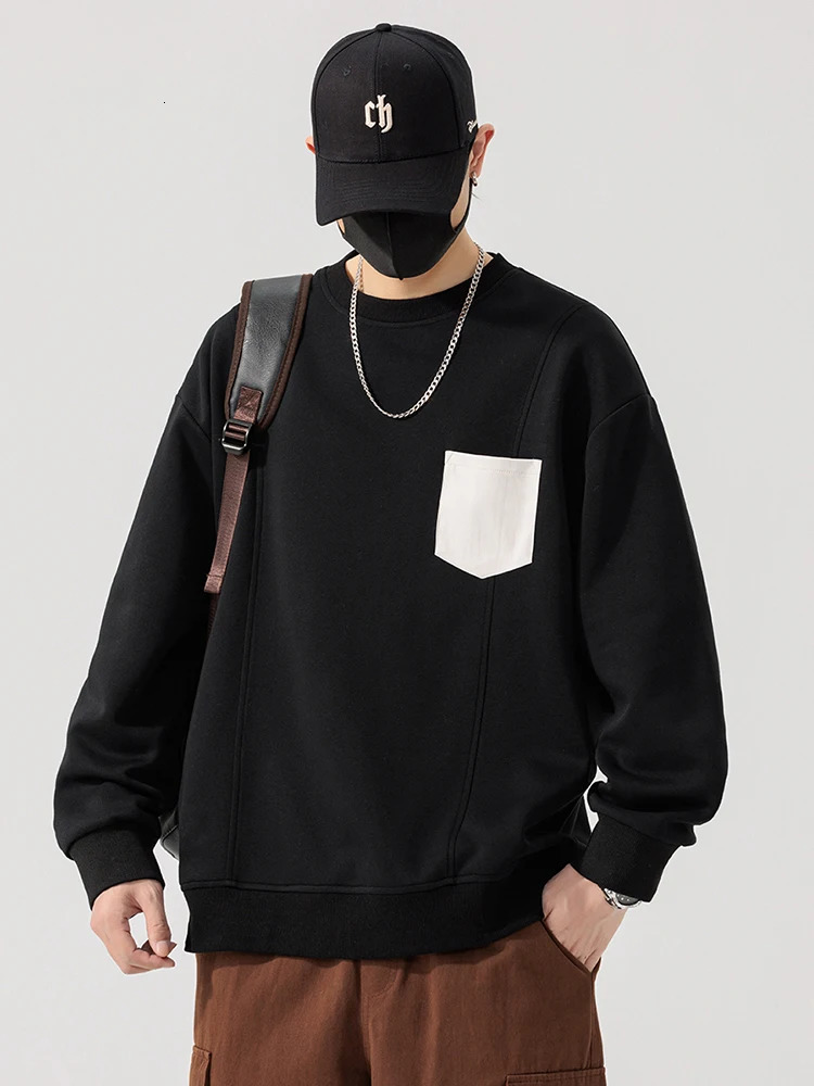 Korean Style Mens Sweatshirts Big Size 6XL 7XL 8XL Spring Autumn Sportswear ONeck Long Sleeve Loose Hoodie Basic Pullover Tops 250729