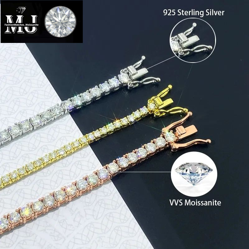 necklace fashion designer Pendant Necklaces Hip Hop Sier VVS Moissanite Dia Necklace moissanite tennis chain
