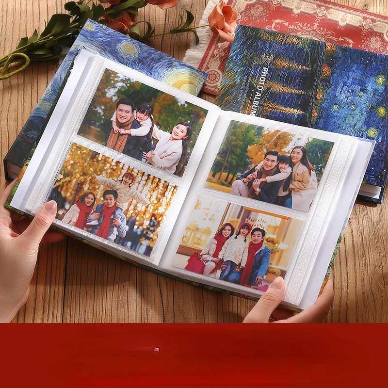 5 Inch Insert Oil Painting Large Capacity Family Photo Album Book Couples Memorial Album 200 Photos Baby Growth Album Z250729