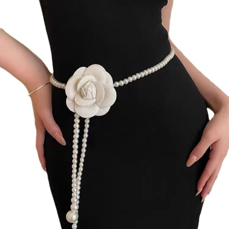 Designer Belt Pearl Belts Woman Leather Belts Slim Belt Strap Luxury Women's Chain Belt Buckle Fashion Smooth Buckle Belt With Strap