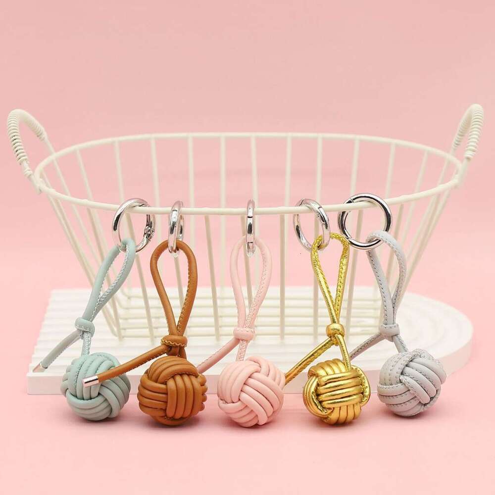 New Ins Style Creative Handmade Woven Ball Pendant Miumiu Imitation Sheepskin Ornament Unique Niche Keychain