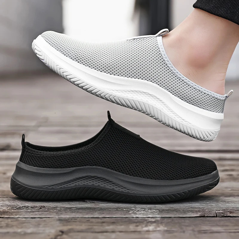 Men Casual Shoes Slip-On Half Slippers Running Shoes Men Plus Size Sport Shoes Lightweight Comforty Breathable Walking Sneakers 250725