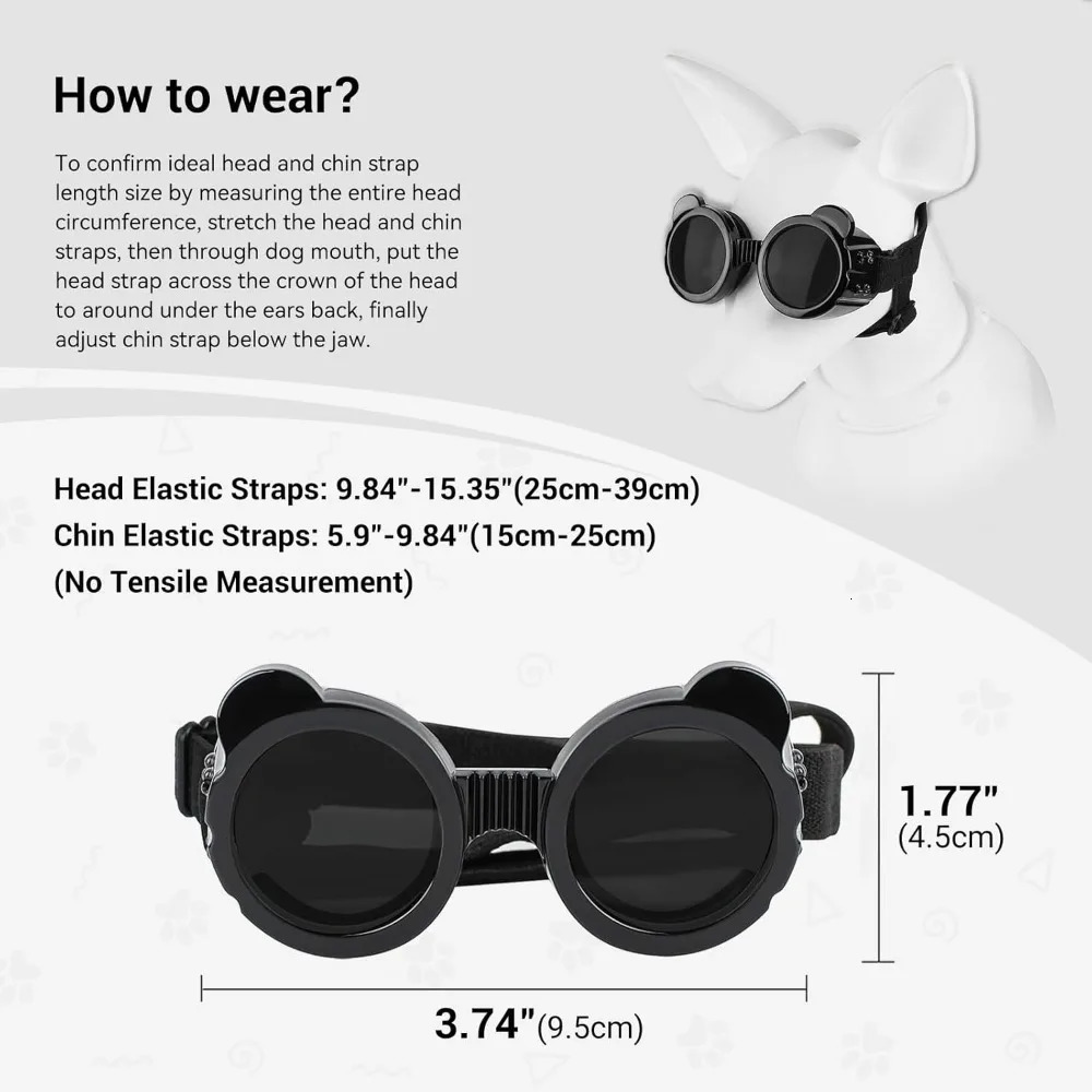 Pet Sunglasses Dog Goggles Waterproof Snow Windproof Small Eyewear for Outdoor Travel Driving Riding Goggles 250729