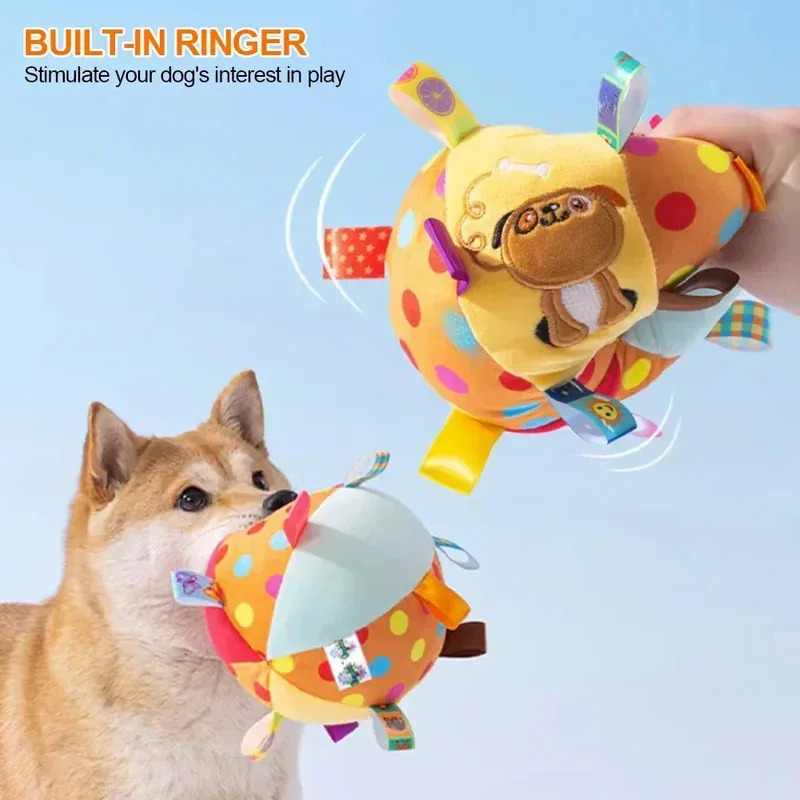 Interactive Ball Dog Toy with Built Bite Resistant Plush Handle Decompress Training for Aggressive Chewers Fun Pet Supplies 250729