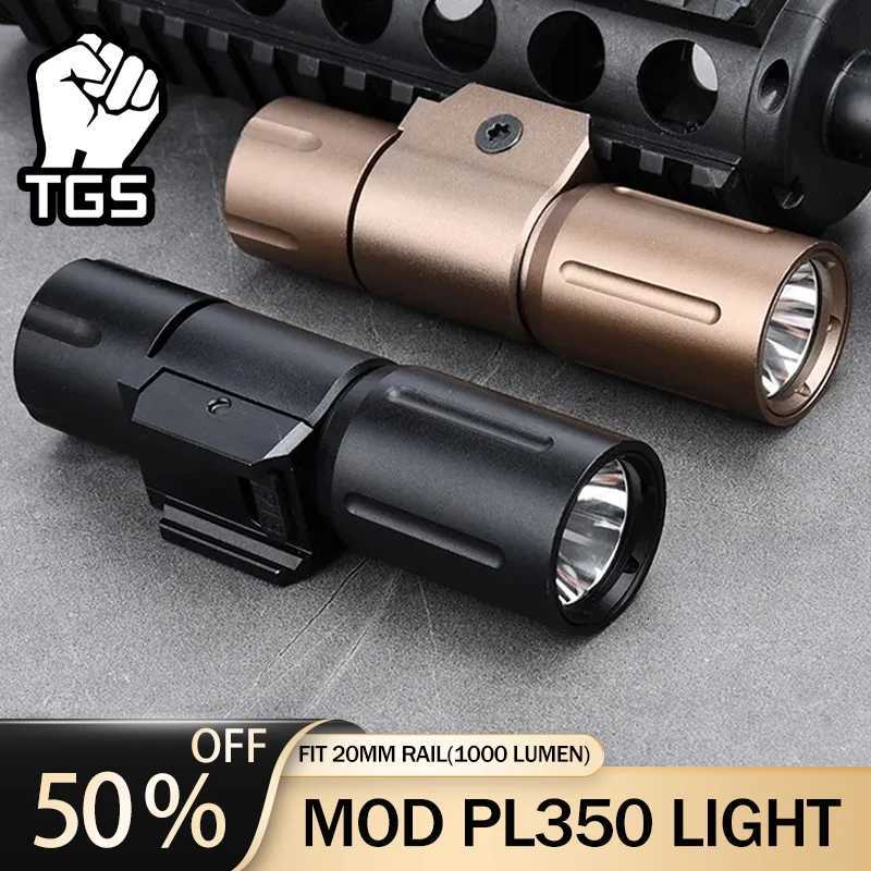 WADSN PL350 PLHv2 Flashlight 18350 16340 Tactical Pistol Gun Light High Power Metal Lamp Fits 20mm Picatinny Rail Airsoft Hunting XJ250728