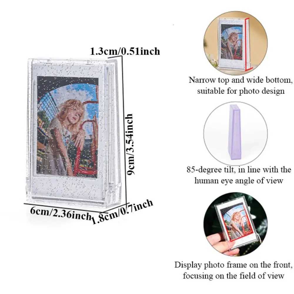 3 Inch Photo Album Photocard Holder Transparent Glitter Photos Storage Box Instant Camera Name Card Photo Frame Collection Case Z250729