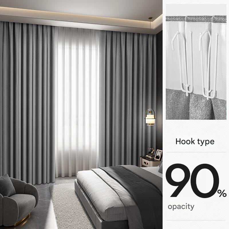 YL-36736 Punch-free sunshade cloth curtains, fully blackout finished curtains, strong blackout and heat insulation floating curtains, blackout curtain