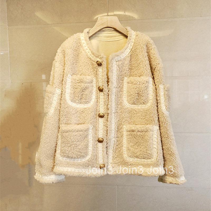 Winter New Korean Slimming Lamb Wool Coat for Women Loose Short Sheepskin Jacket