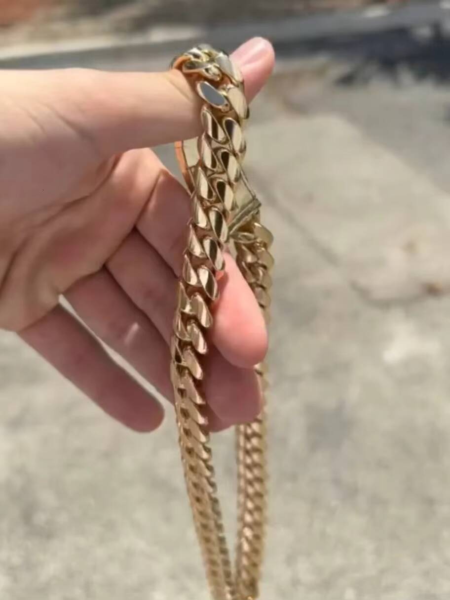 15MM 925 Solid Sterling Silver Hip Hop Heavy Cuban Link Chain Necklace VVS1 Moissanite Handmade High Quality Chain 18-30 Inch