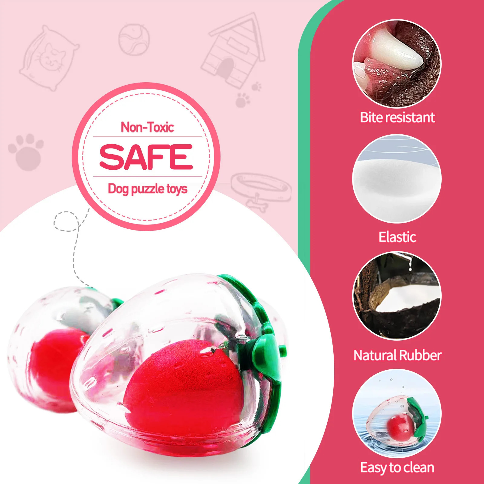 Cute rubber strawberry toy that makes squeaking sounds when squeezed by pet dogs suitable for small and mediumsized dogs 250729