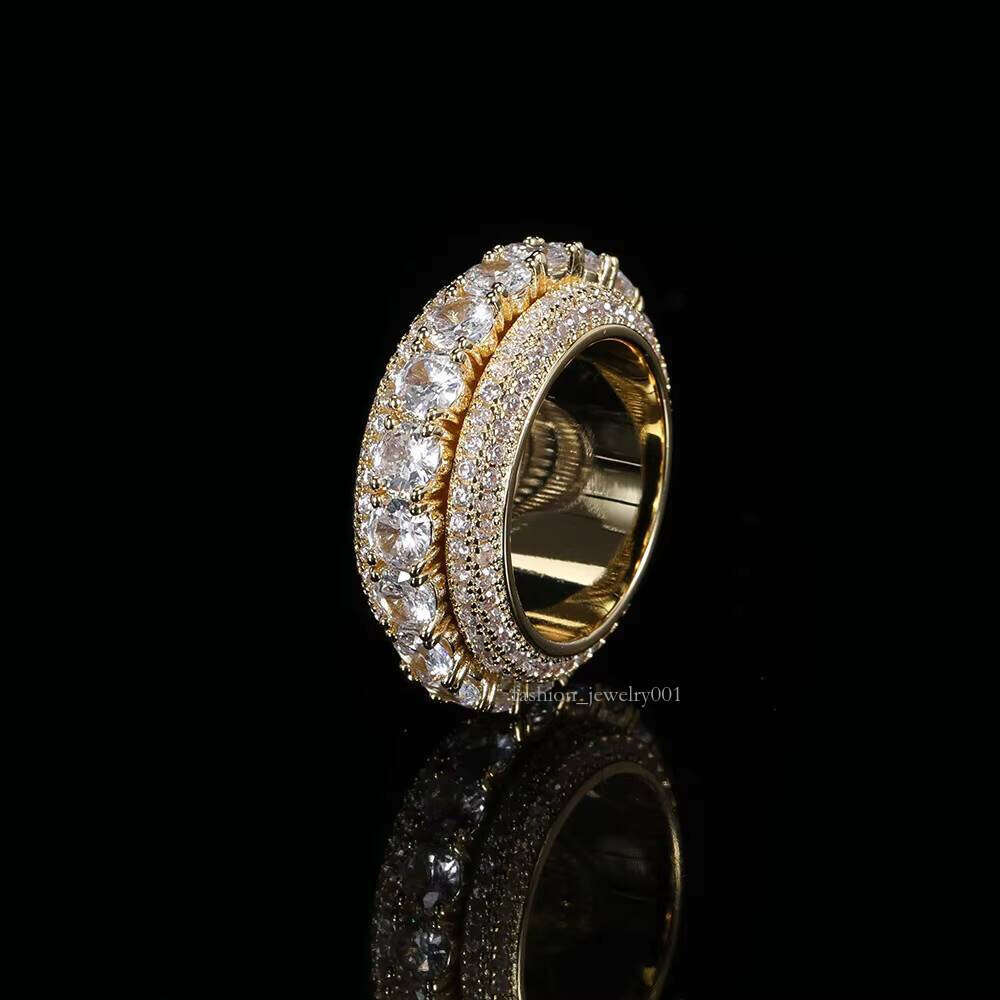 Cuban Fashion Silver Moissanite Wedding Ring Men's Hip Hop Boutique Jewelry
