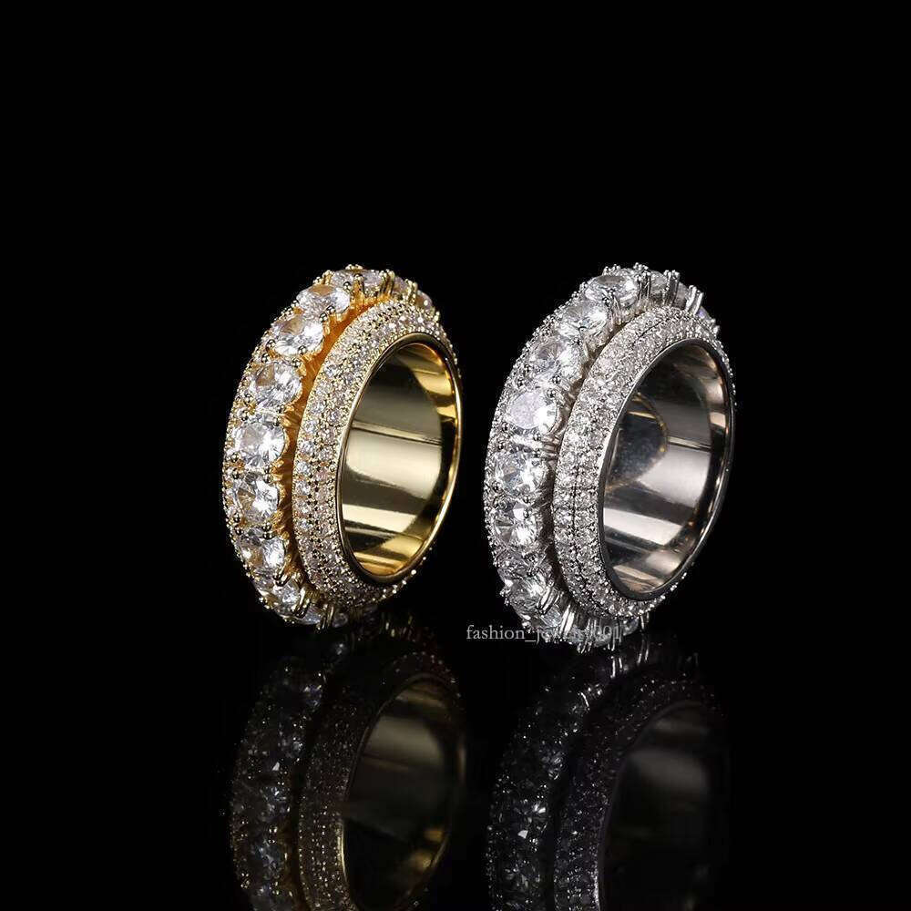 Cuban Fashion Silver Moissanite Wedding Ring Men's Hip Hop Boutique Jewelry