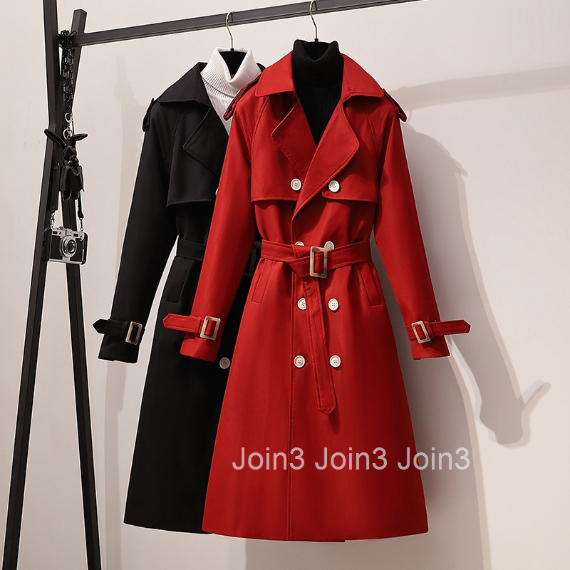 Plus Size Womens Casual Jacket Autumn Winter New Fashion Korean CHCI Long Large Size Womens Trench Coat with Suit Collar