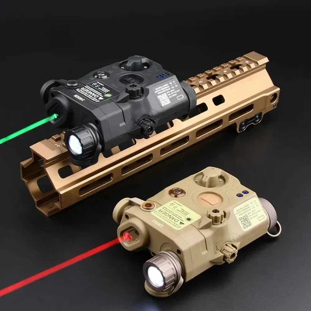 Tactical PEQ-15 Weapon Gun Light Combo Red Green Dot Laser Scout LED Strobe Flashlight Fits 20mm Rail for Outdoor HuntingXJ250728