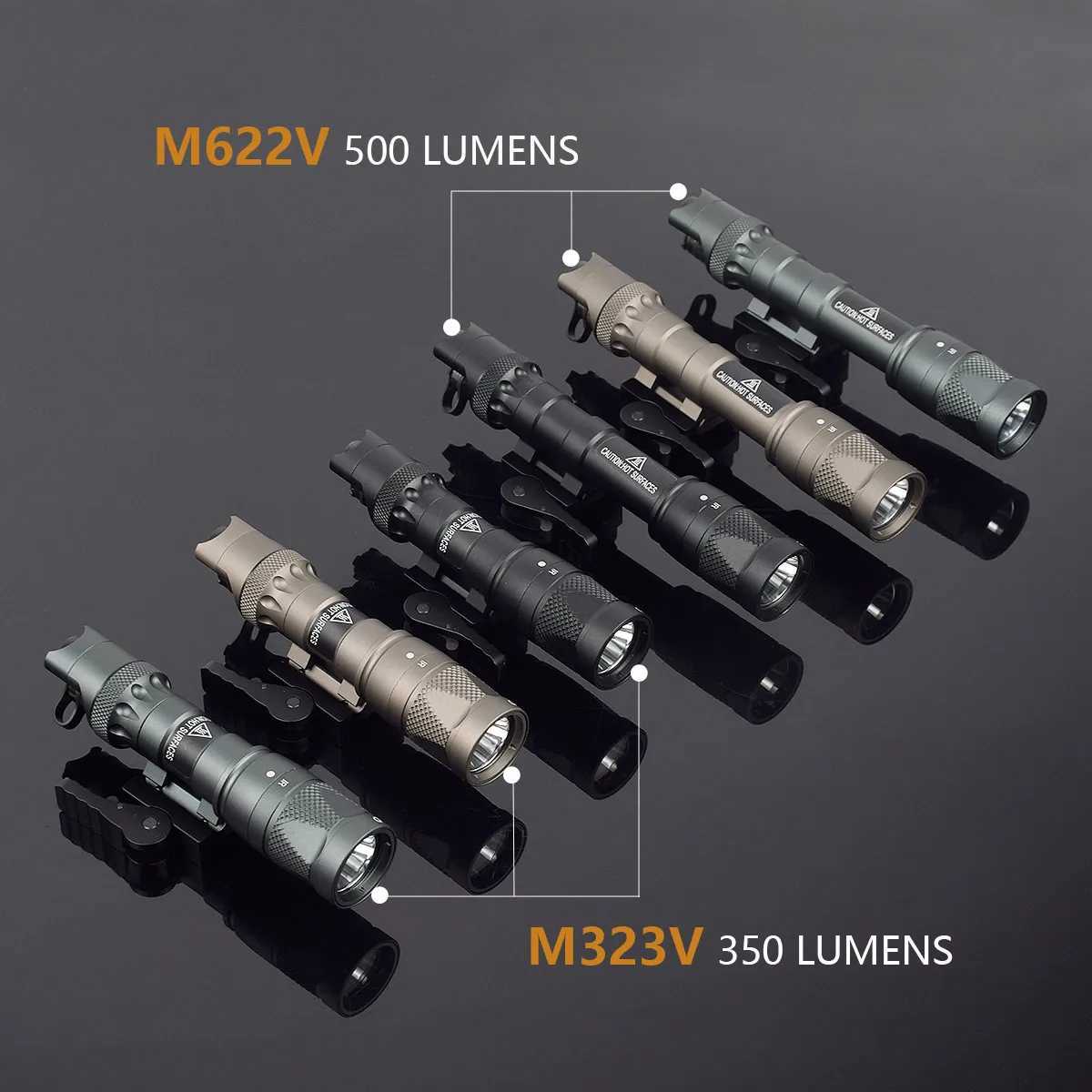 Tactical Airsoft M300 M600 M323V M622V IR Scout Light Weapon Light LED Flashlight Infrared Hunting with QD MountXJ250728