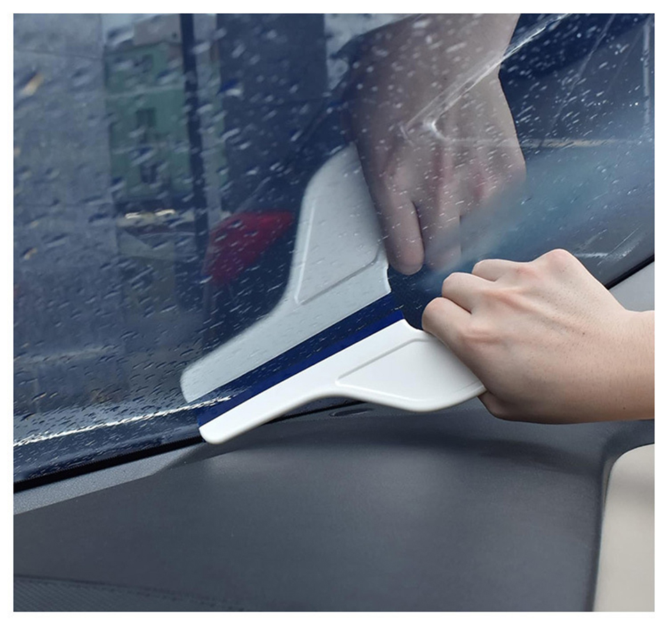 Blue Tapered Squeegee for PPF Installation, Non Scratch Soft Nylon Scraper for Clear Bra & Vinyl Wrap, Professional Automotive Bubble Removal Tool MO-