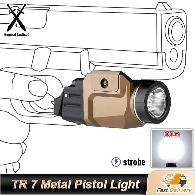 WADSN TR-7 X Tactical Flashlight 800 Lumens Strobe High-Power LED Metal Body with 20mm Rail Mount for Airsoft/Hunting R250728