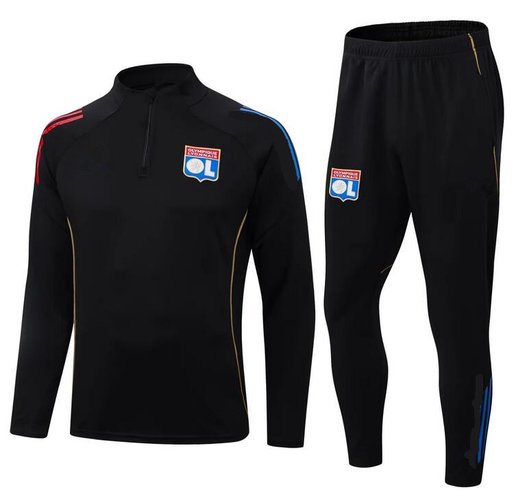 2025 2026 Lyon Soccer Tracksuits 24 25 26 Olympiques Lyonnais CAQUERET TOLISSO survetement JEFFINHO OL AOUAR football training suit man and kids sportswear sets
