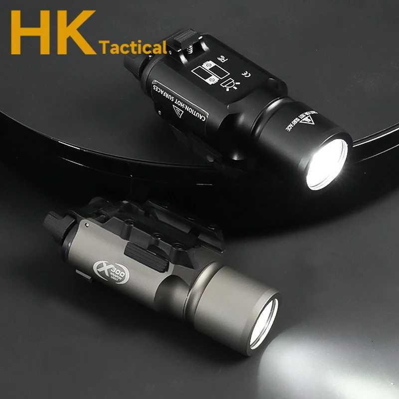 300 300U LED Aluminum Alloy Weapon Flashlight Pistol Hanging Tactical Scout Light Fits 20MM Rail Suitable for Outdoor Hunting Use XJ250728