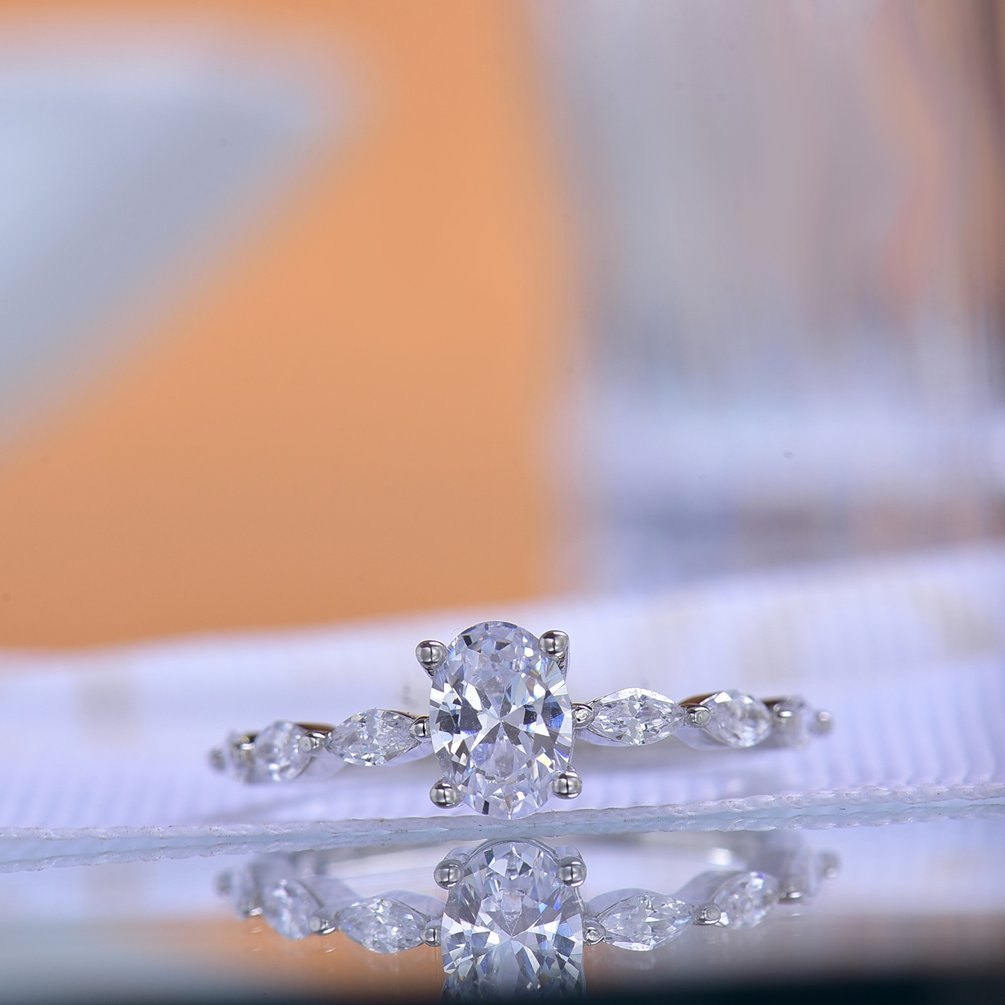 Cinderella - inspired Moissanite Ring - Exquisitely Sparkling Gem Jewelry, a Touch of Fairy - tale Magic Fashion Design Jewelry Women Fine Rings