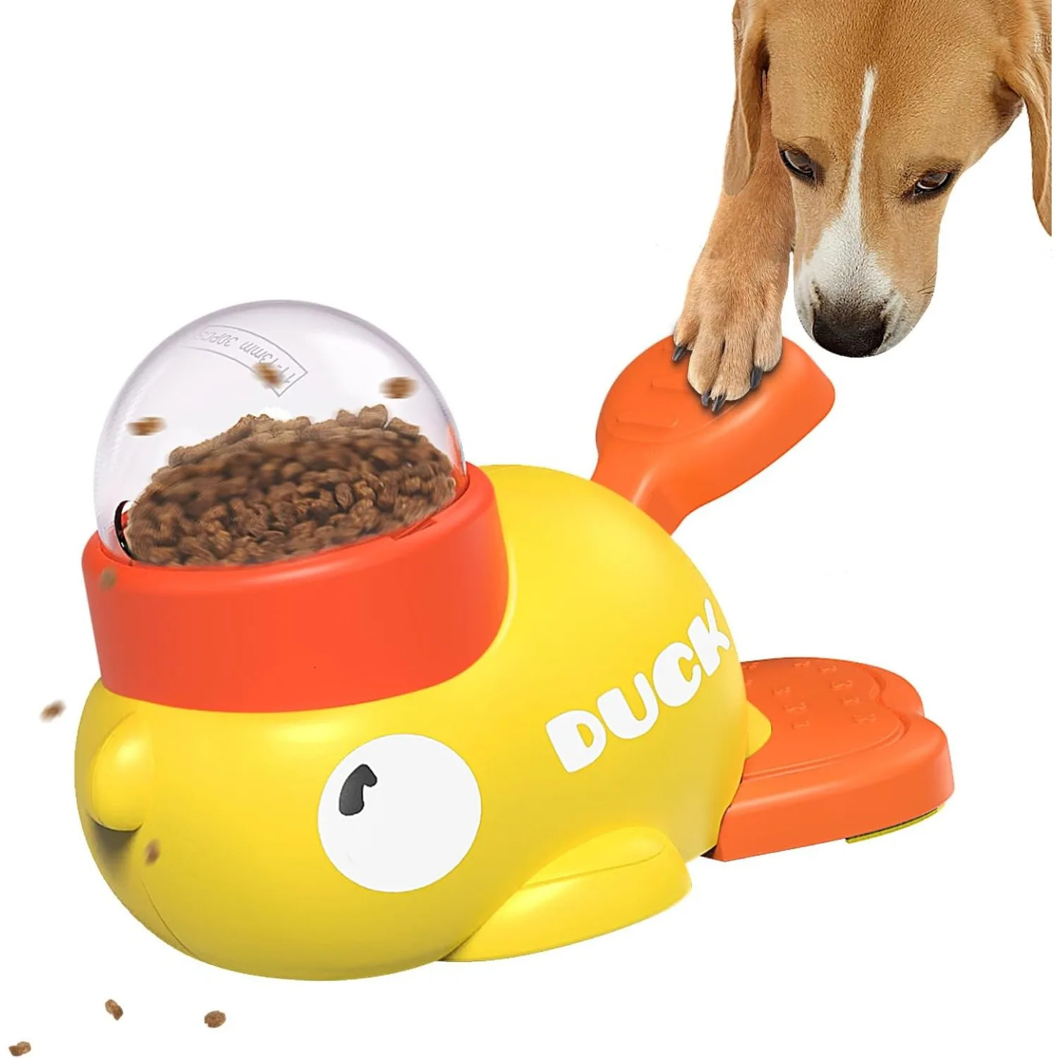 Dog Toys Interactive Treat Dispenser Toy Food Puzzle Slow Feeder Pet Cat Leaking Cute Yellow Duck Shape Supplies