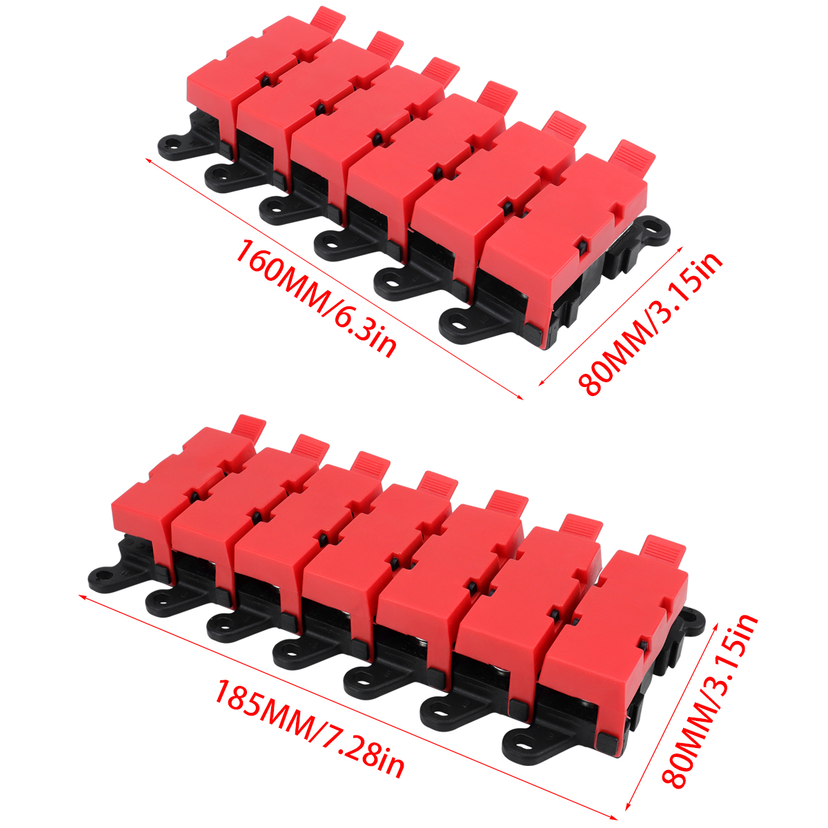 Universal High Ampacity BDFS 1-7 Position Fuse Panel w/ Multi-Amp Fuses Fits Vehicles and Mobile Systems