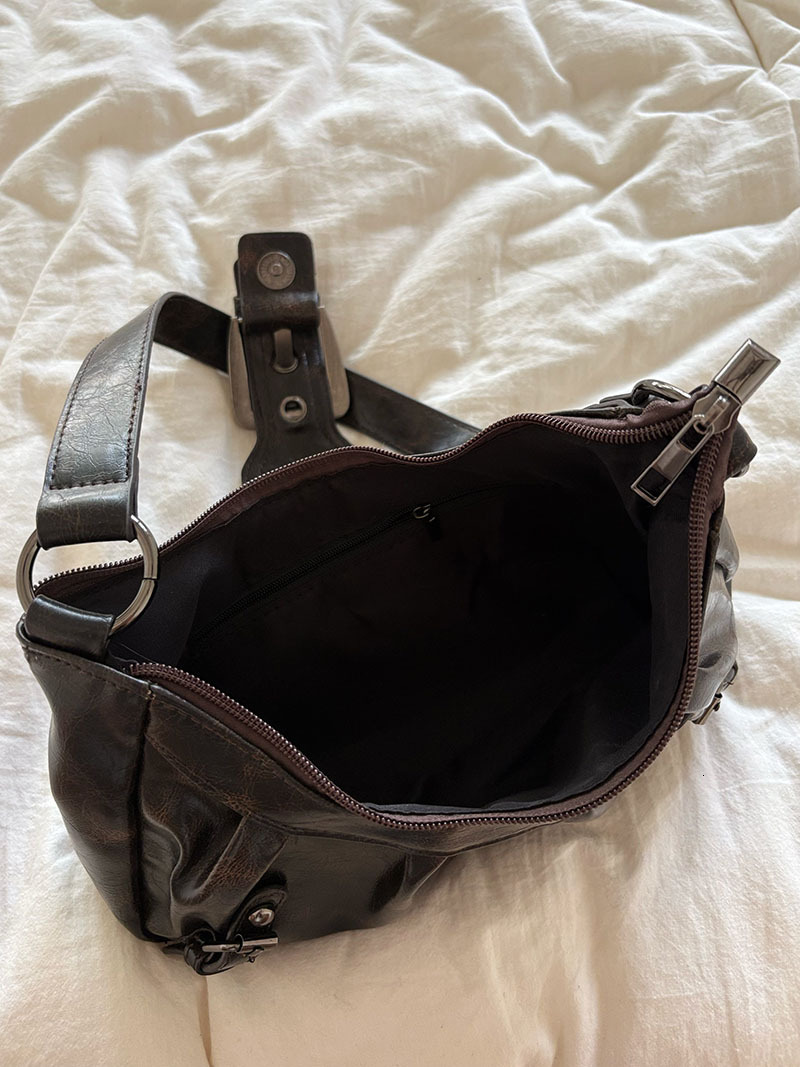 Designer Bag Vintage Punk Motorcycle Wasteland Style Retro Underarm Bag New French Texture Versatile Handbag Luxury Bag Shoulder Bag Tote Bag