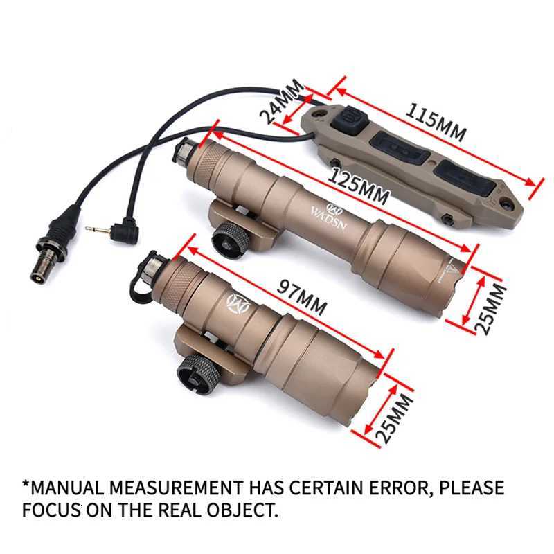 Vadsn M300 M600 Flashlight With Axon Dual Function Remote Pressure Switch Fit 20mm Rail Hunting Tactical Airsoft Light XJ250728