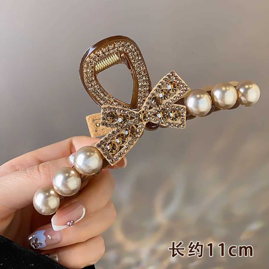 Elegant Pearls Large Cross Hair Claw for Women Girls Sweet Hair Ornament Claw Clip Hair Clip Hairpin Fashion Hair Accessories Z250729