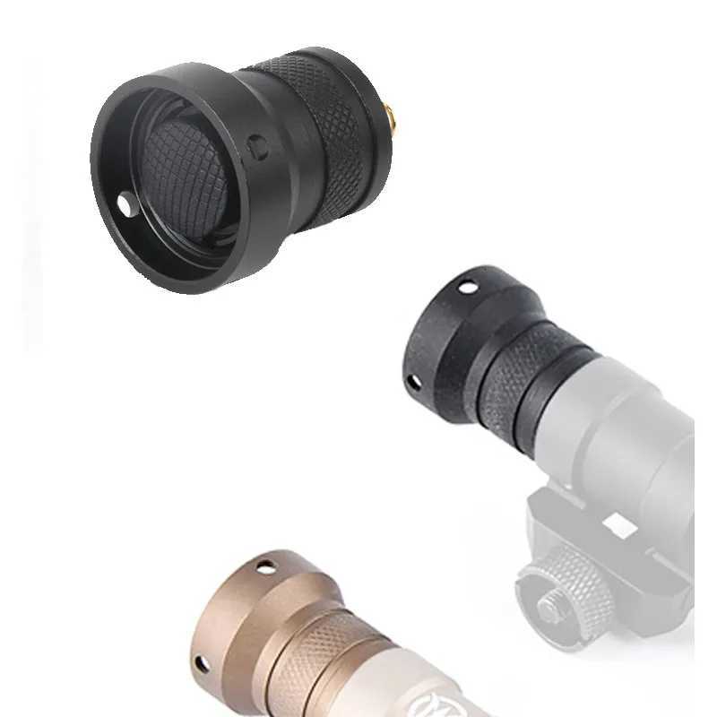 Tactical Airsoft Flashlight Metal Tail Cap Dual Function Pressure Switch Cover For M300 M600 Flashlight Hunting Light XJ250728
