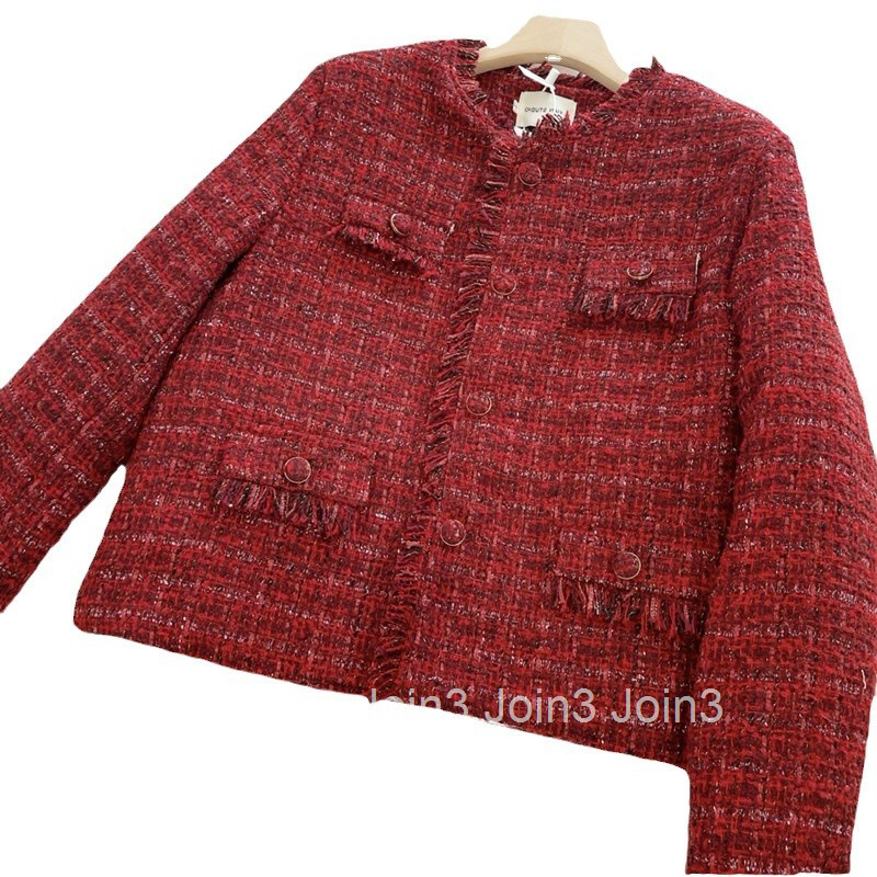 New Year Festive French Style High-End Chic Little Fragrance Style Elegant White Duck Down Woolen Coat for Women Thickened Down Jacket Short Style