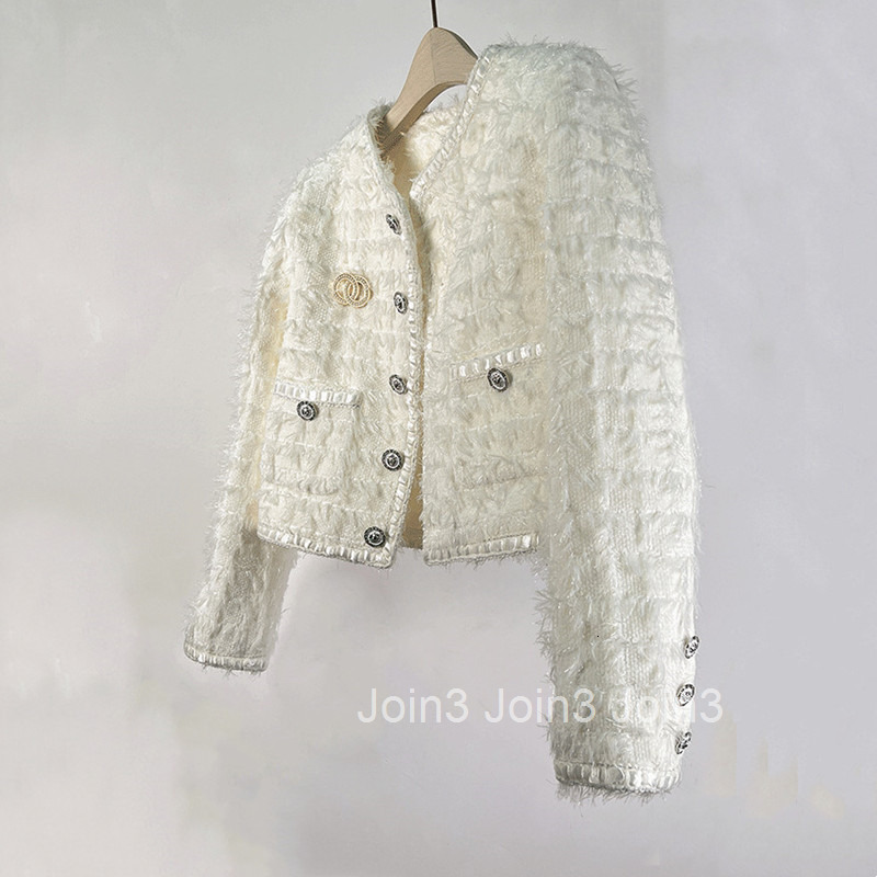 Spring and Autumn New French Style Slim Fit Tweed Jacket for Women Elegant Slimming Woven Tweed