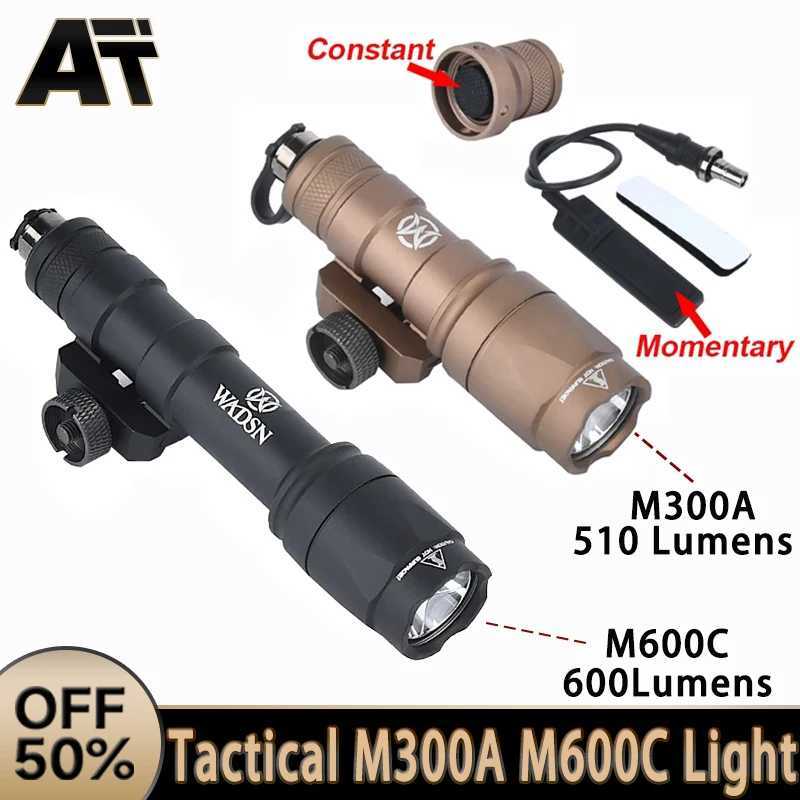Tactical Airsoft M300A M600C Scout Light AR15 Rifle Weapon Flashlight WADSN M600 LED Hunting Spotlight SF M300 Gun Lamp R250728